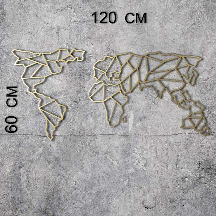Wallity World Map - Gold Wallity World Map - Gold